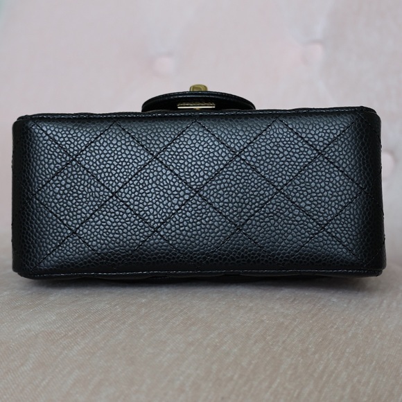 RARE | CHANEL Mini Square Flap Black Caviar GHW - Picture 5 of 17